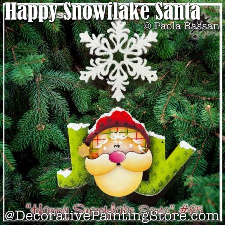 Happy Snowflake Santa Painting Pattern - Paola Bassan